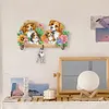 Wooden Special Shaped Warm Dog Family Diamond Art Craft Wall Hooks Home Decor