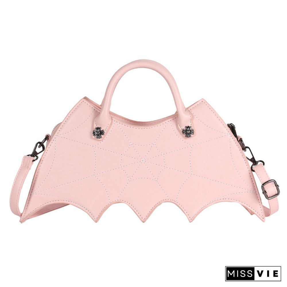 Spider Web Print Bat Irregular Crossbody Bag