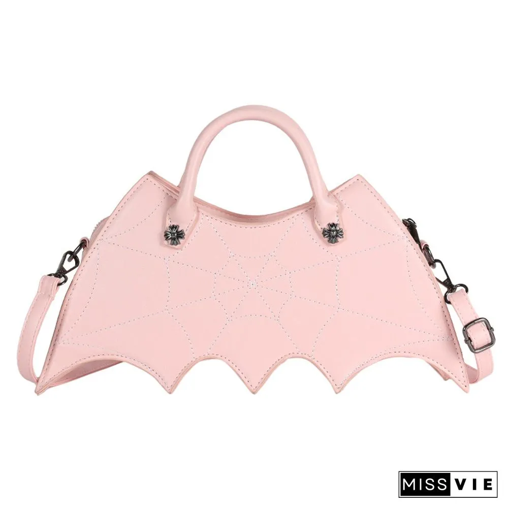 Spider Web Print Bat Irregular Crossbody Bag