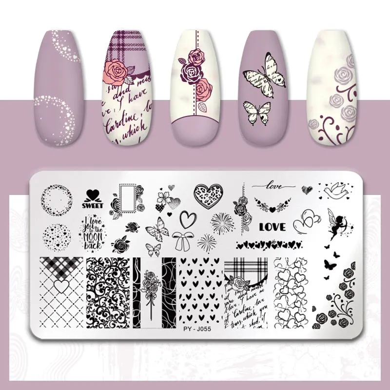PICT YOU  Nail Stamping Plates Line Pictures Stencil Stainless Steel Nail Design for Printing Nail Art Image Plate Tool-Nail Inspo