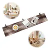 [US Local Warehouse] 5 Tier Floating Shelves 72.05x11.81x7.87in Wall Mounted Hanging Shelf with Metal Bracket for Living Room Kitchen Bathroom Home Storage