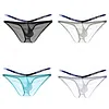 Sexy big pouch side hollow ice silk ultra-thin briefs