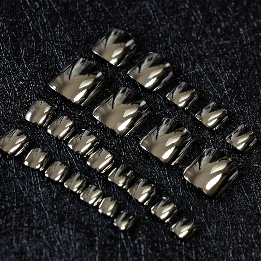 Beige White French Nails Acrylic Nude Toe Nails Shiny Surface Toenails Tips Decoration Designed Fake Nails 24pcs/kit-Nail Inspo