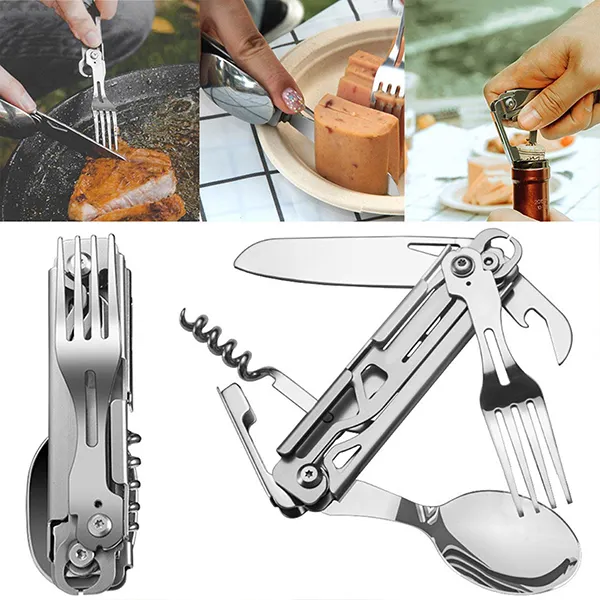 SAKER&reg; 6-in-1 Camping Flatware Set