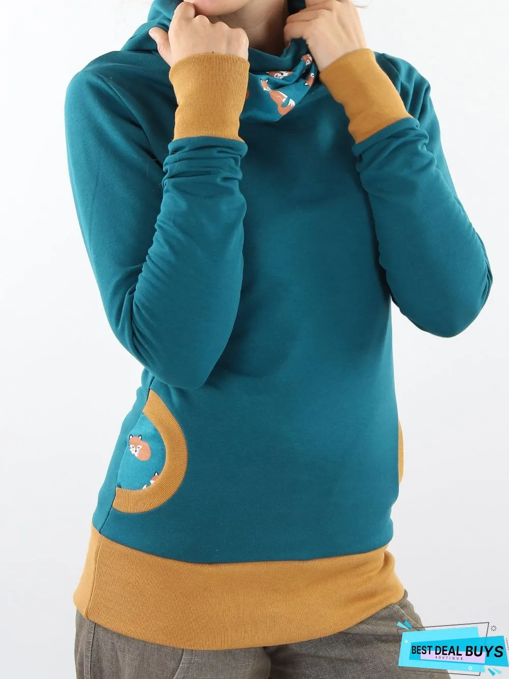 Casual Cotton-Blend Fit Printed Hoodies & Sweatshirt
