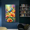 (US Local)Flower Bird 5D DIY Full Round Drill Big Size Diamond Painting  Kit Art Home Decor 40x70cm