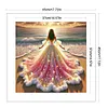 Beach Dress Girl-11CT Stamped Cross Stitch 45*45cm/17.72*17.72in
