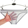Men's Mesh Transparent Bulge Pouch Bikini Briefs Underwear Breathable Super Thin Briefs