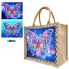 DIY Diamond Painting Linen Waterproof Handbag Shopping Storage Bag Totes Kit(with 2pcs diamond painting)