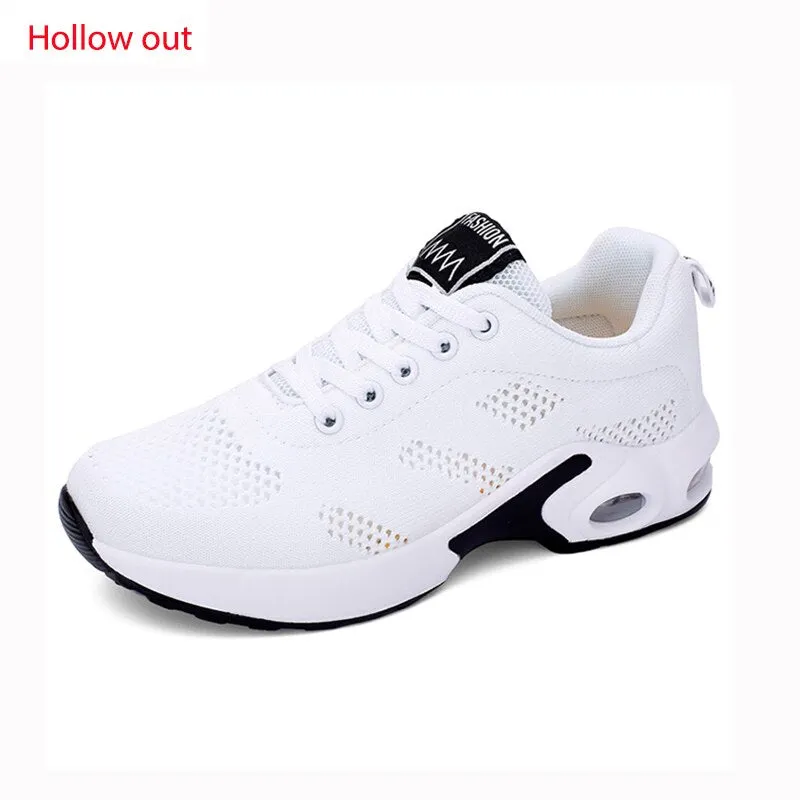 Women  Cushion Sneakers Fashion Lace Up Breathable  Running Shoes Lightweight Outdoor Fitness Sports Shoes Female Casual Shoes