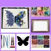 DIY Crystal Butterfly Dried Flower Art Kit Handmade Romantic Gift Home Decor, Complete Supplies with Frame