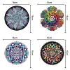 4PCS Wooden Diamond Painted Placemats for Dining Table Decor (Datura)