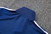 Joyfball 2025/2026 Kids Size Real Madrid Long Zipped Jacket Retro Version Royal Blue Soccer Jersey  1:1 Thai Quality 