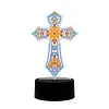 5D DIY Diamond Painting 7 Color Night Light Lamp Home Decoration Ornament Gift Kit(Cross)