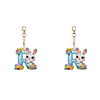 (US Local)PET Double Sided Special Shaped Easter Alphabet DIY Diamond Painting Keychain