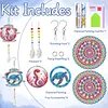 2pcs DIY Diamond Painting Seahorse Turtle Wind Chimes Crystal Window Suncatcher Craft Set Birthday Gifts Home Garden Decor