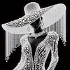 Elegant Lady In Top Hat - Partial Special Shaped Diamond Painting 30*30cm