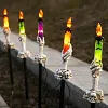 Bougie &eacute;lectronique LED d'Halloween, bougeoir squelette