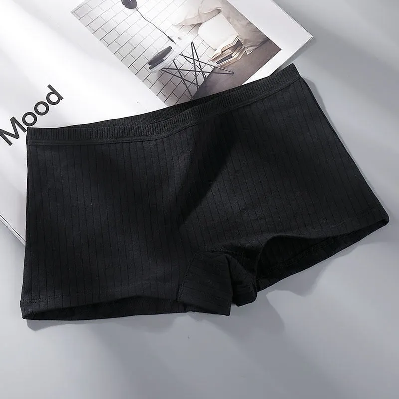 Women's Cotton Underwear Panties Sexy Solid Boxers Fashion Comfort Girl Boxers Mid Waist Seamless Underpants Female Lingerie