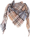 Women's Warm Woollen Scarf Triangle Shawls Winter Scarves Stripe Plaid Scarf