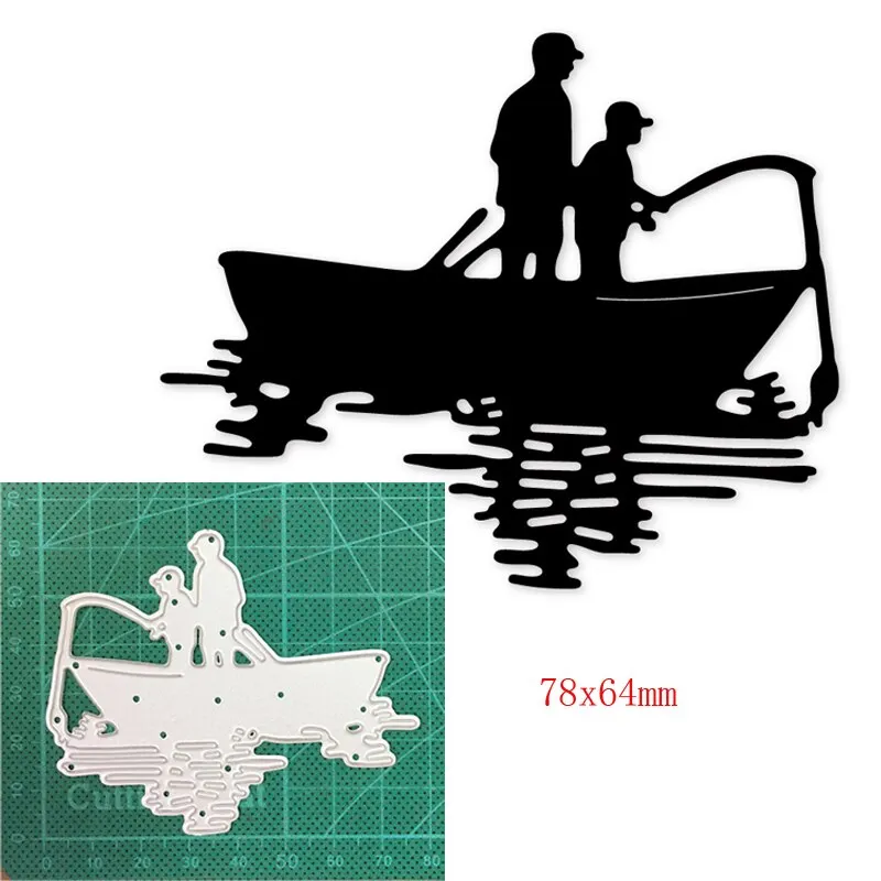 Craft Metal Cutting Dies Cut Die Mold Man Fishing Decoration Scrapbooking Dies Craft Paper Knife Mould Blade Punch Stencils Dies