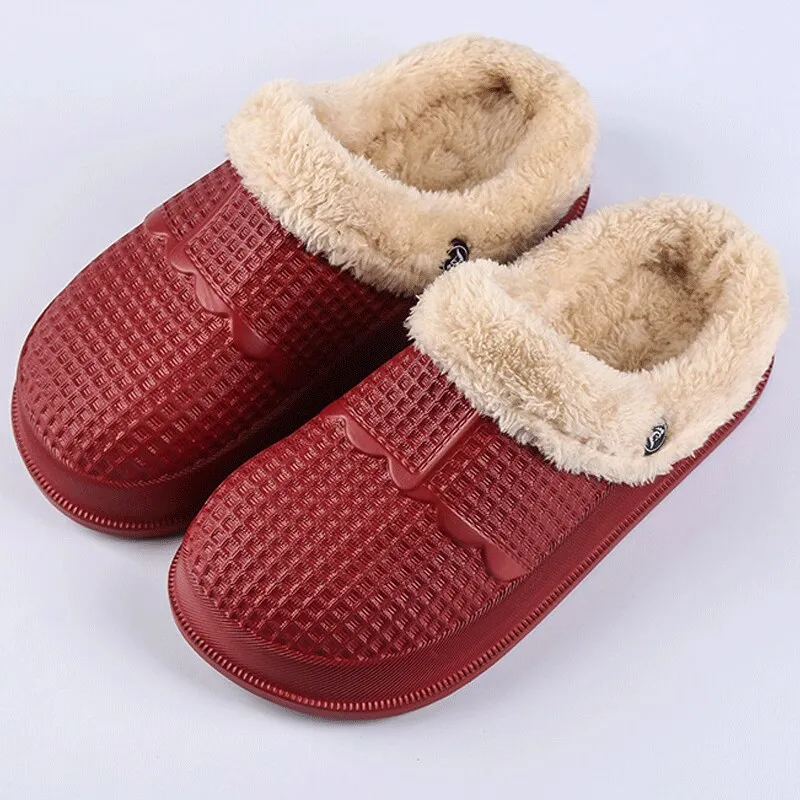 EVA Couple slippers house women Antiskid Waterproof Clogs Slippers Indoor outdoor Warm Cozy Plush Men Winter Slippers