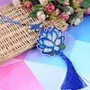 Lotus - Counted Bead Embroidery - Keychain