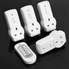 4pcs UK Plug Power Outlet Light Switch Socket+1pc Wireless Remote Control