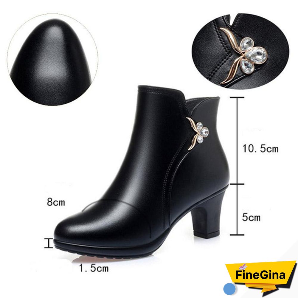 Plush Boots Warm Cotton Shoes Middle Aged and Old Boots Autumn and Winter Women's Shoes Middle Heel Cotton Shoes Women Winter Fashion Boots