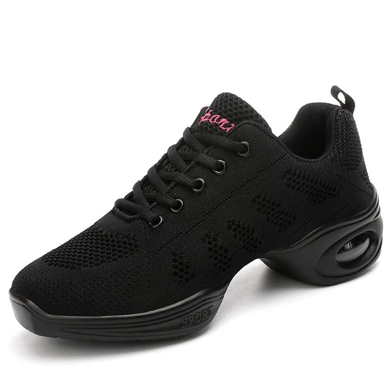 Women Lightweight Dance Shoes Sports Feature Ladies Modern Soft Outsole Breath Dance Jazz Fitness Shoes Female Waltz Sneakers