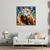 Glass Painting Eagle-11CT Stamped Cross Stitch 45*45cm/17.72*17.72in