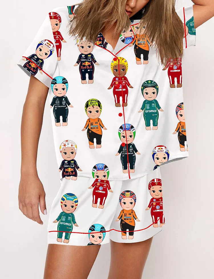 Women&rsquo;s F1 Driver Angels 2025 Formula One Driver Line-Up Print Pajama Set