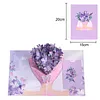 Purple Butterfly Flower-Pop Up Greeting Card