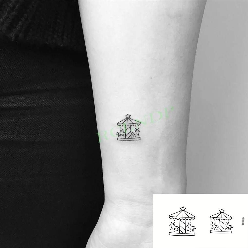 Waterproof Temporary Tattoo Sticker Cute Colorful Cartoon Bear Flash Tatoo Fake Tatto Body Art for Woman Men
