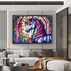 >SALE<Full Embroidery Cotton Thread 11CT Print Stain Glass Unicorn Cross Stitch60x45cm