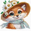 >SALE<5D DIY Partial Special Shaped Drill Diamond Painting Flowers and Fox 30x30cm