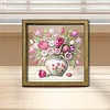 Diamond Painting Wooden Double-Sided Vase Tulips Ornaments Kit with Photo Frame Desktop