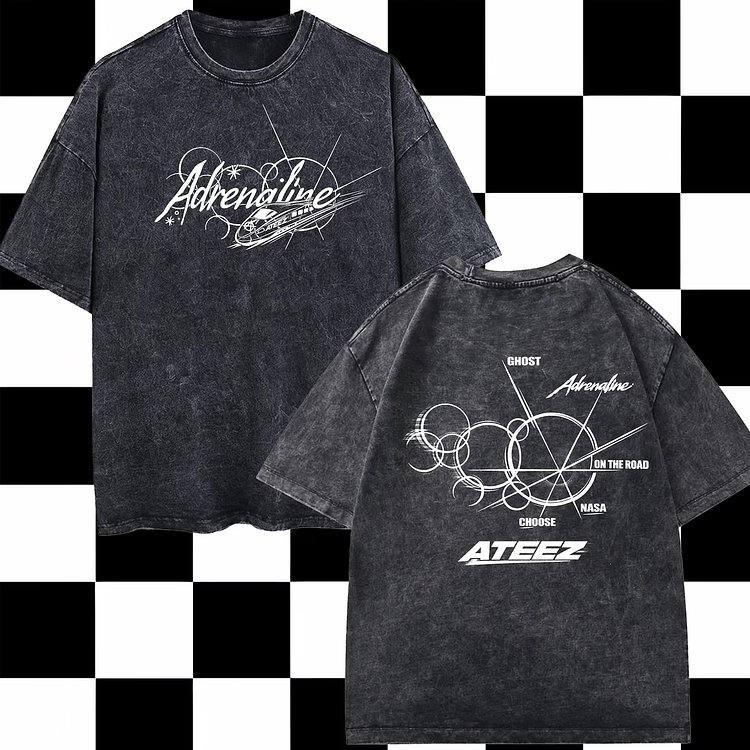 Ateez Golden Hour Part 4 Adrenaline Tracklist Washed T-Shirt