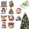10Pcs Acrylic Christmas Diamond Painting Christmas Tree Pendant (Christmas)