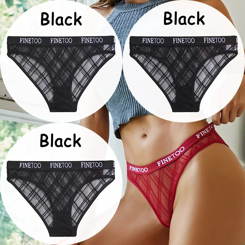 Billionm Lace Panties Women's Underwear Perspective Sexy Panties Female Underpanties Mesh Briefs Girls Intimates Lingerie M-XXL