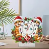 Diamond Painting Acrylic Christmas Cat Clock for Home Office