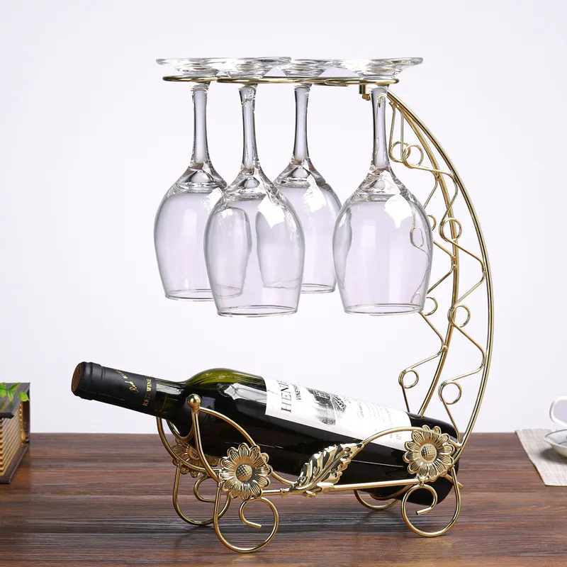 Athvotar Style Wine Cabinet Red Wine Rack Furnishings European Wine Shelf Bar KTV Iron Red Wine Display Rack