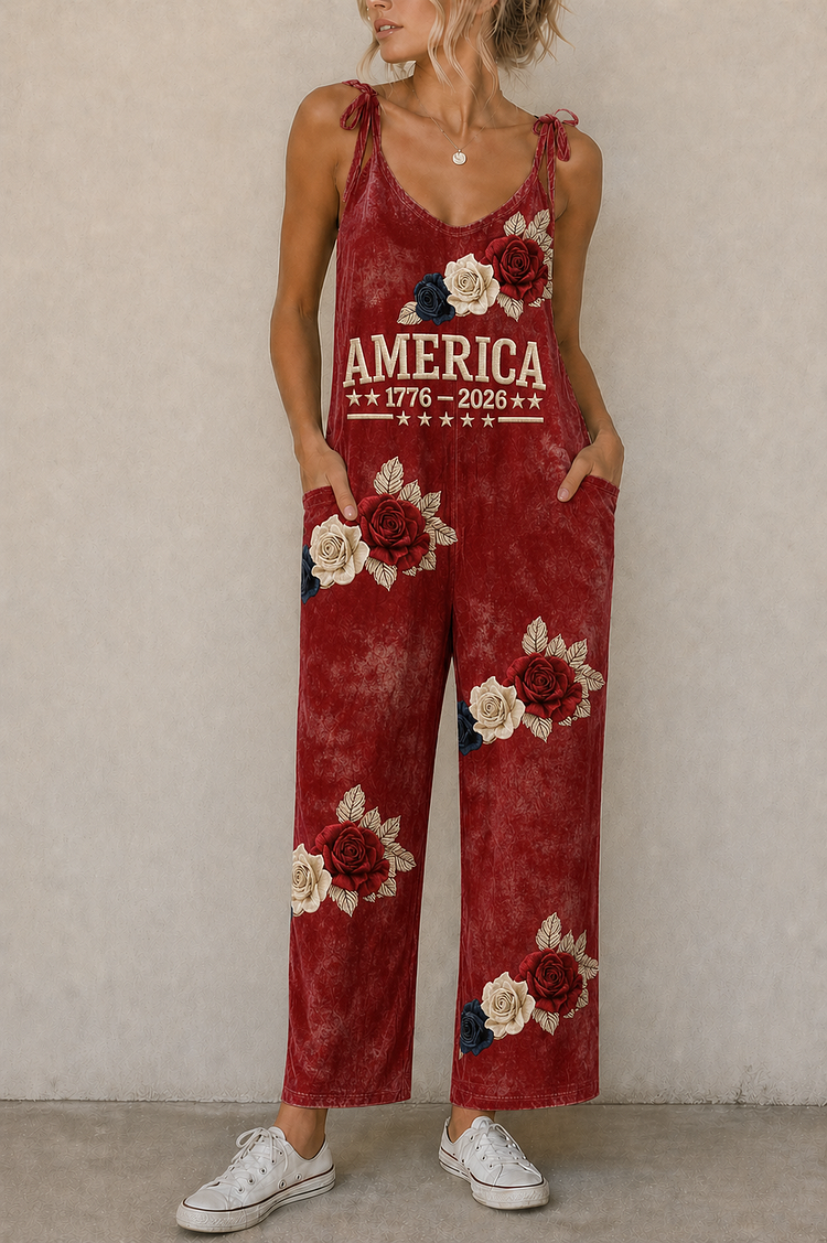 Women&rsquo;s America Rose Anniversary Suspender Jumpsuit