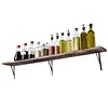 [US Local Warehouse] 5 Tier Floating Shelves 72.05x11.81x7.87in Wall Mounted Hanging Shelf with Metal Bracket for Living Room Kitchen Bathroom Home Storage