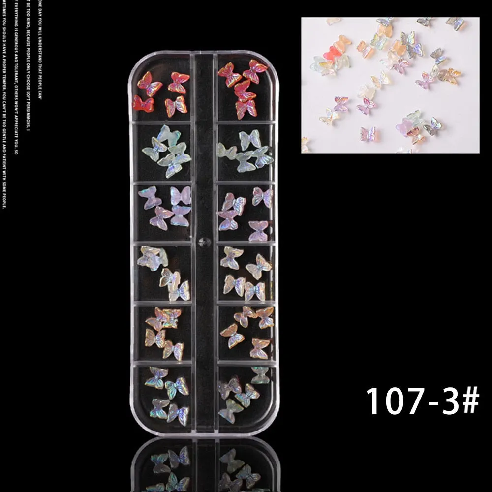 48pcs Mixed Size Aurora Little Bear Nail Art Accessories Resin Kawaii Bear Stereo FlatBack 3D Fashion Fingernail DIY Decoration-Nail Inspo