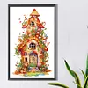 >SALE<5D DIY Partial Special Shaped Drill Diamond Painting Kit Green Leaf House30x50cm