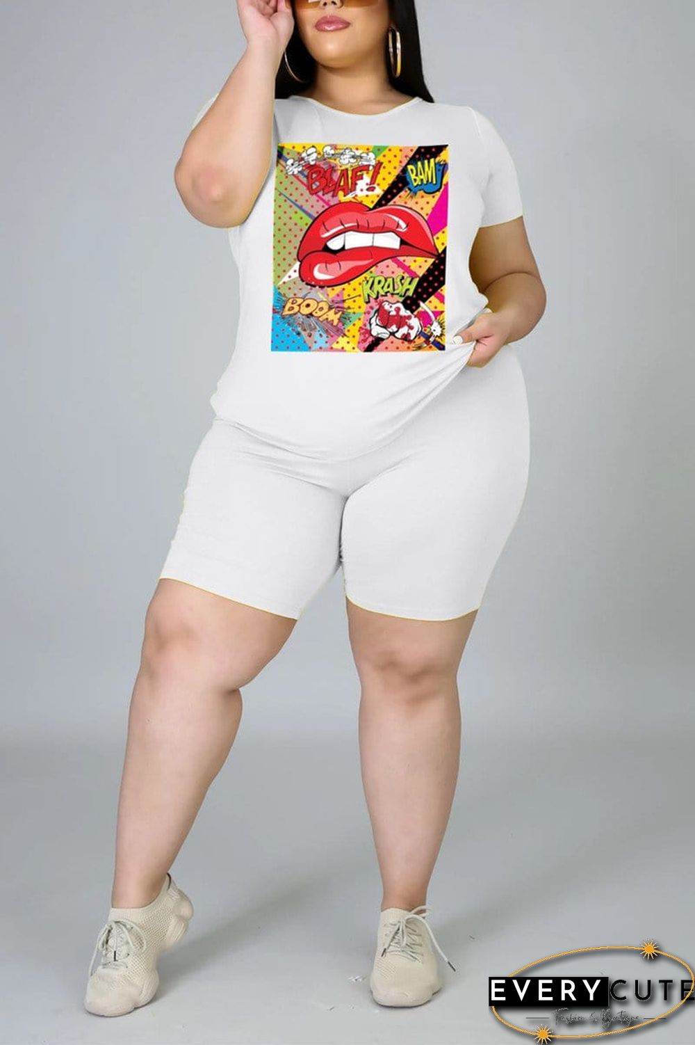 Fashion Casual Printed Plus Size Set
