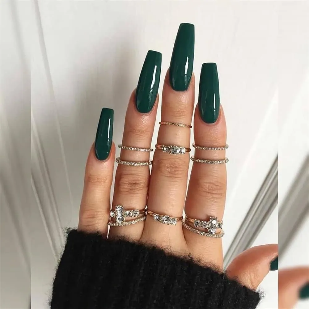 Nail Art Fake Nails Stiletto Tips Clear Press on Long False with Glue Coffin Stick Display Full Cover Artificial Designs Matte