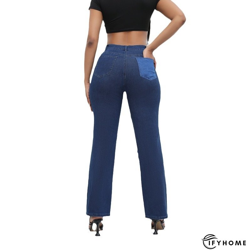 Plus Size Women's Autumn Straight High Waist Denim Pants For Women | IFYHOME