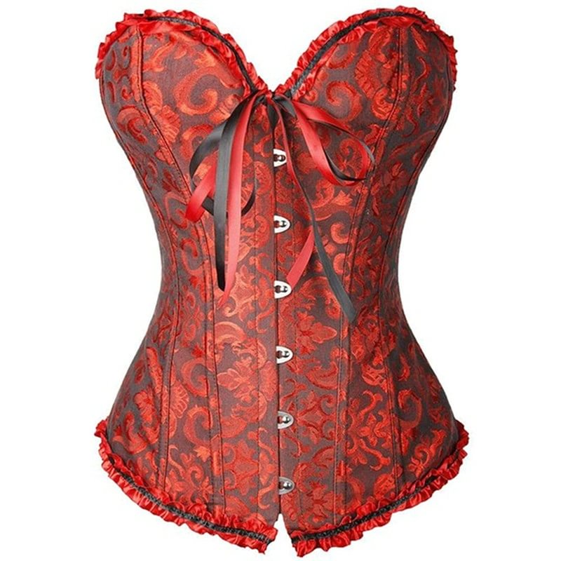 Billionm Sapubonva Corsets and Bustiers Tops Women Sexy White Black Green Vintage Flower Print Overbust Plus Size Lingerie Corselet